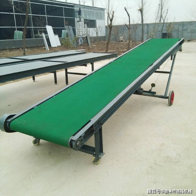 仓库传递带小型皮带机 小型折叠传送带 v型托辊输送机_输送带_升降