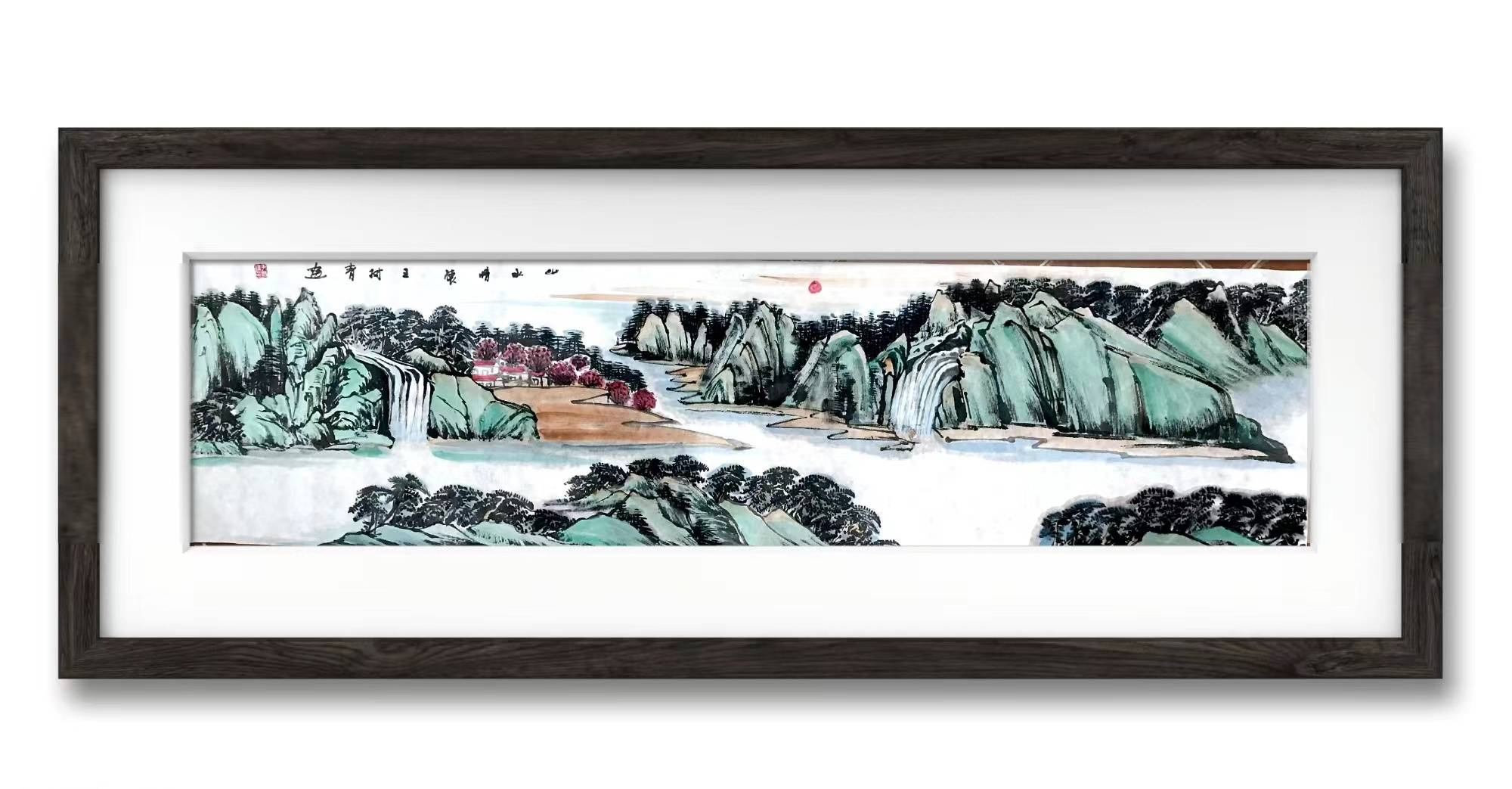 王树青客厅六尺山水画观赏