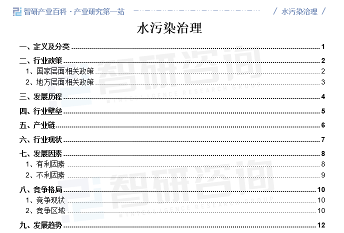 产业链知识图谱智研产业百科词条113水污染治理