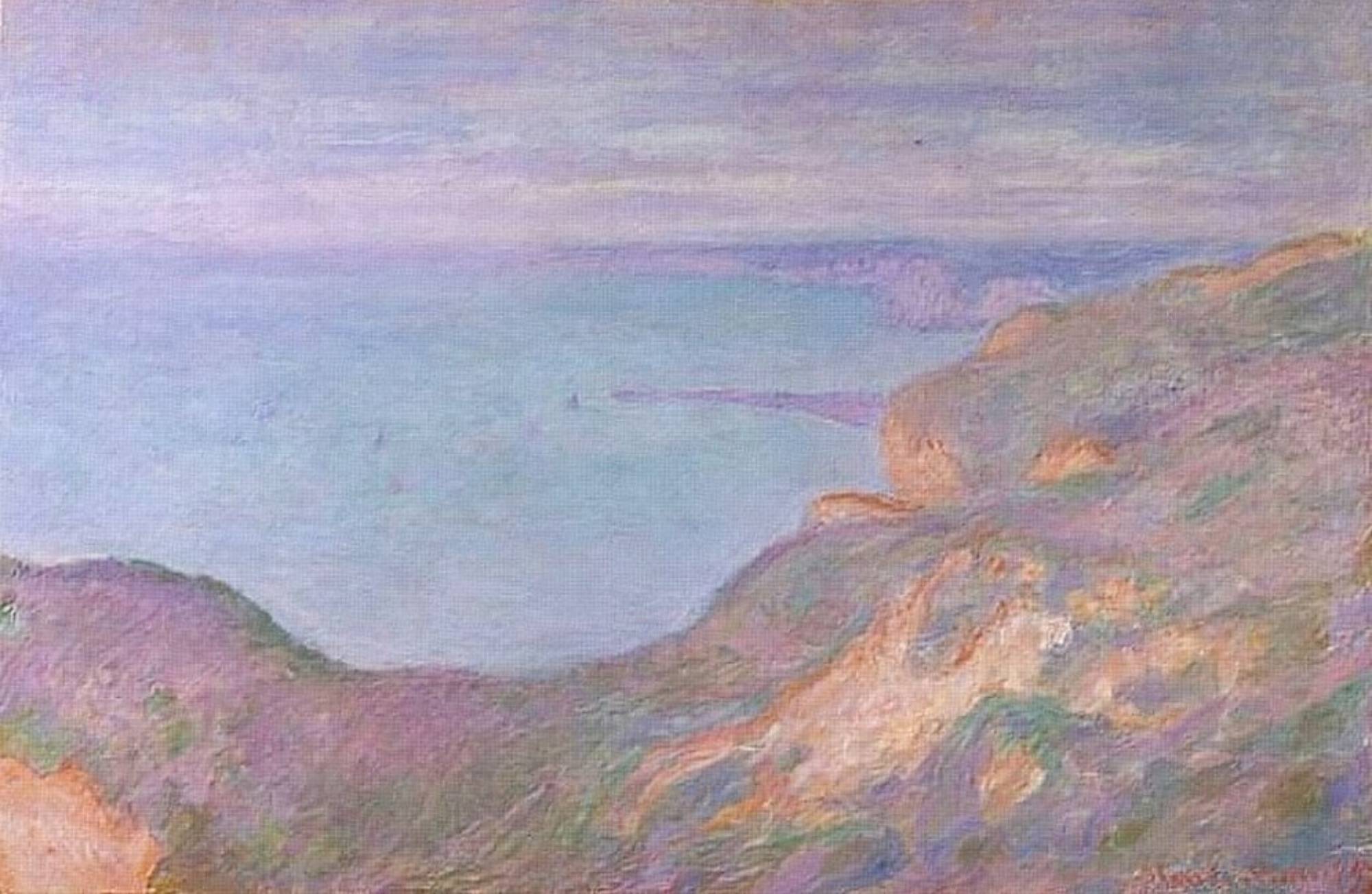阿蒙特悬崖埃特尔塔的早晨查令十字桥是莫奈的系列油画之一