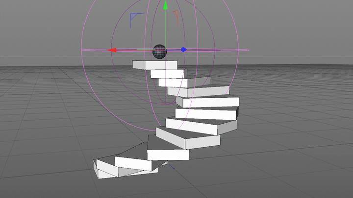 益谦职业技能培训-c4d如何制作旋转楼梯