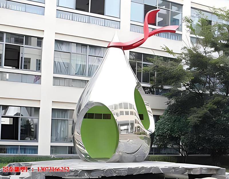 不锈钢水滴雕塑顽强生命力和珍惜水源的象征