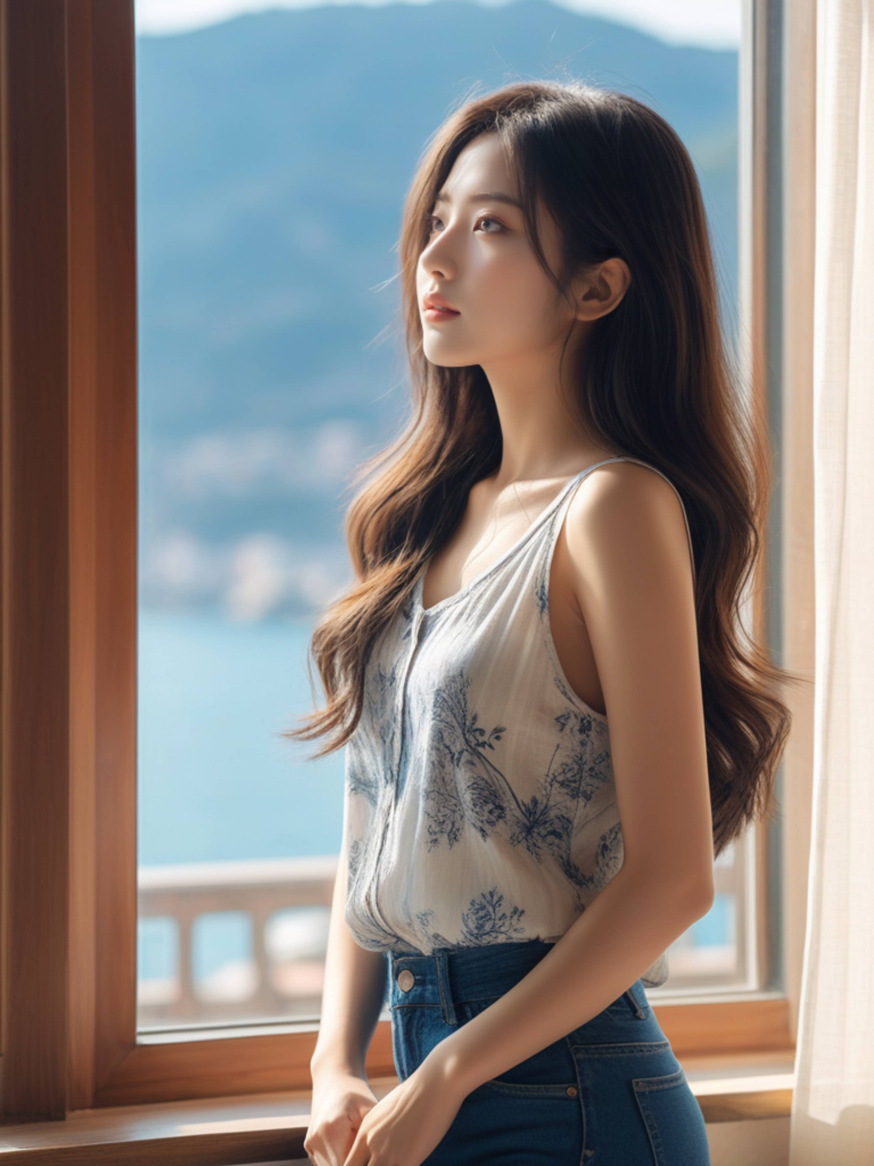 牛仔短裤邻家女孩:时尚与纯真的完美结合