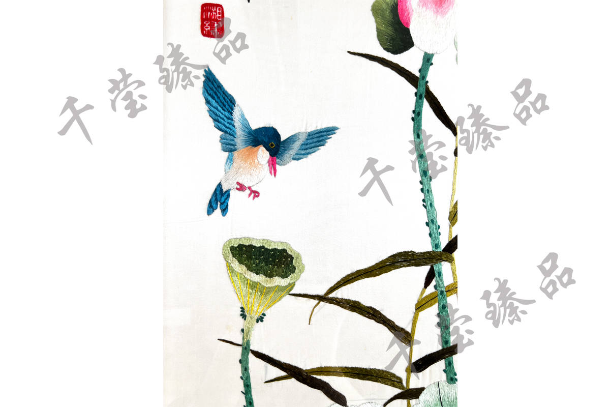 非遗 千莹湘绣历久弥新的艺术瑰宝_翠鸟_绣制_荷花