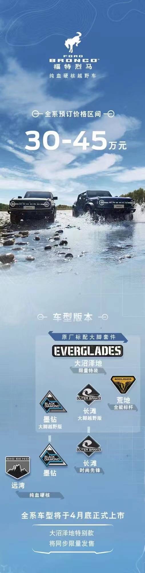 预订价30-45万元,国产福特烈马正式开启预售,将于4