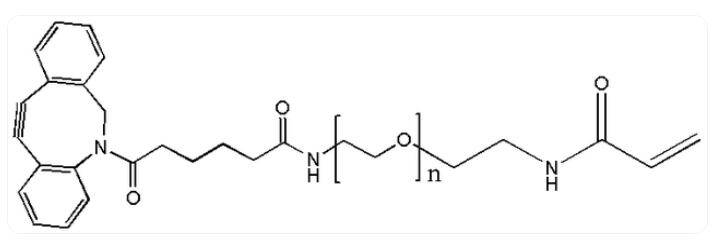 dbco-peg-aca的反应活性特别好,与含有炔烃官能团的
