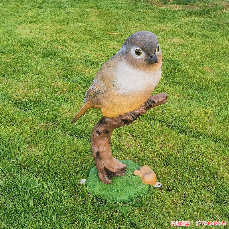 玻璃钢仿真飞禽动物雕塑公园草坪装饰摆件