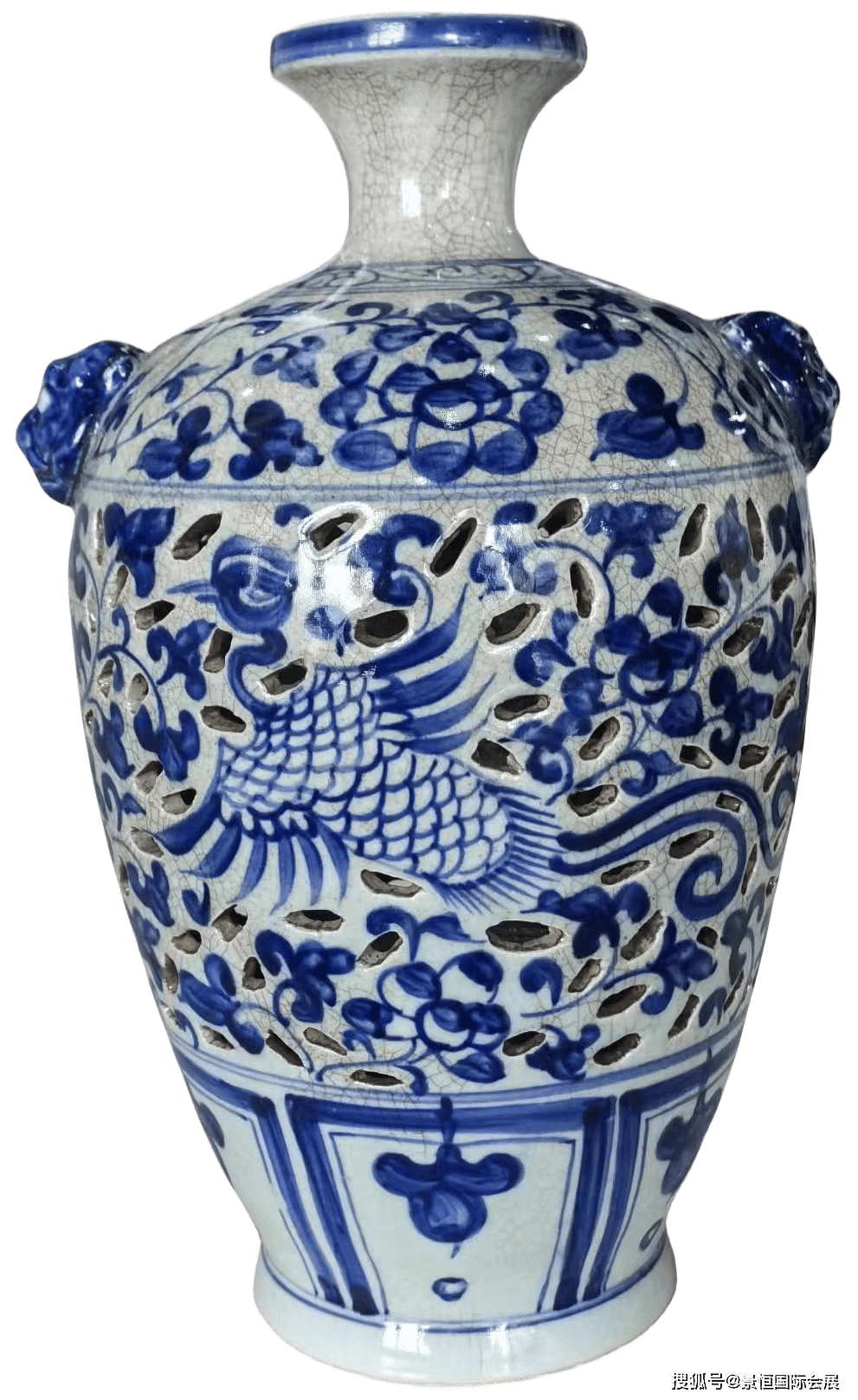 最大15%OFFクーポン 青花 染付 （是中国瓷器的结晶：“博 中華 中国 麒麟 梅瓶 鳳凰紋 工芸品