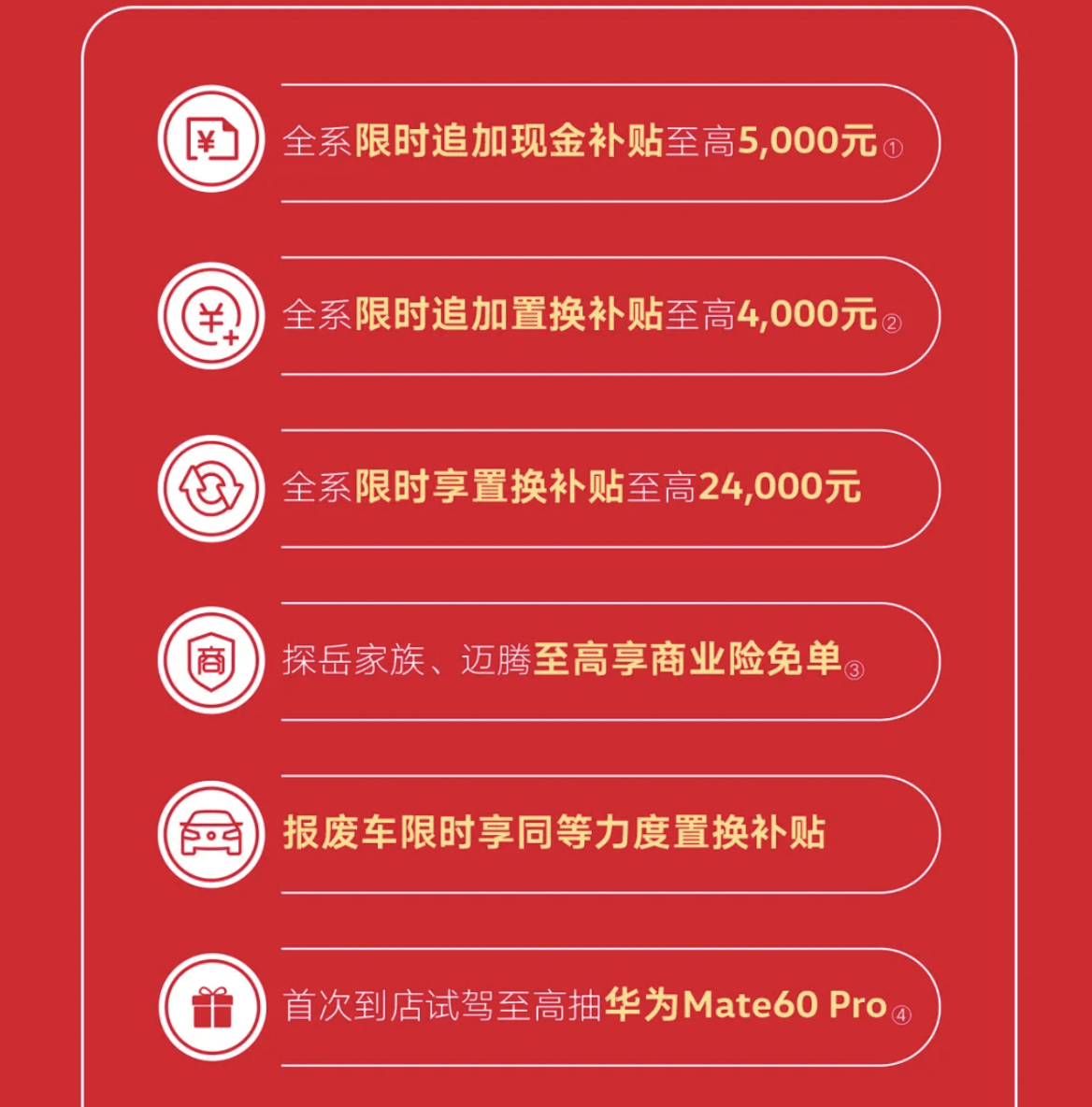 4月1日至4月23日一汽-大众将限时获得额外补贴_搜狐汽车_ Sohu.com。