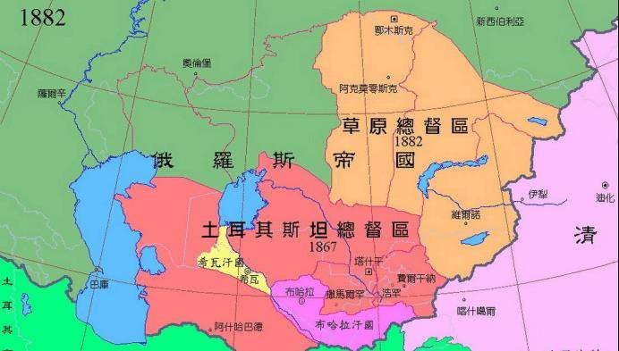 随后建立了准噶尔汗国等,而俄罗斯占领了西伯利亚地区,克里木汗国等等