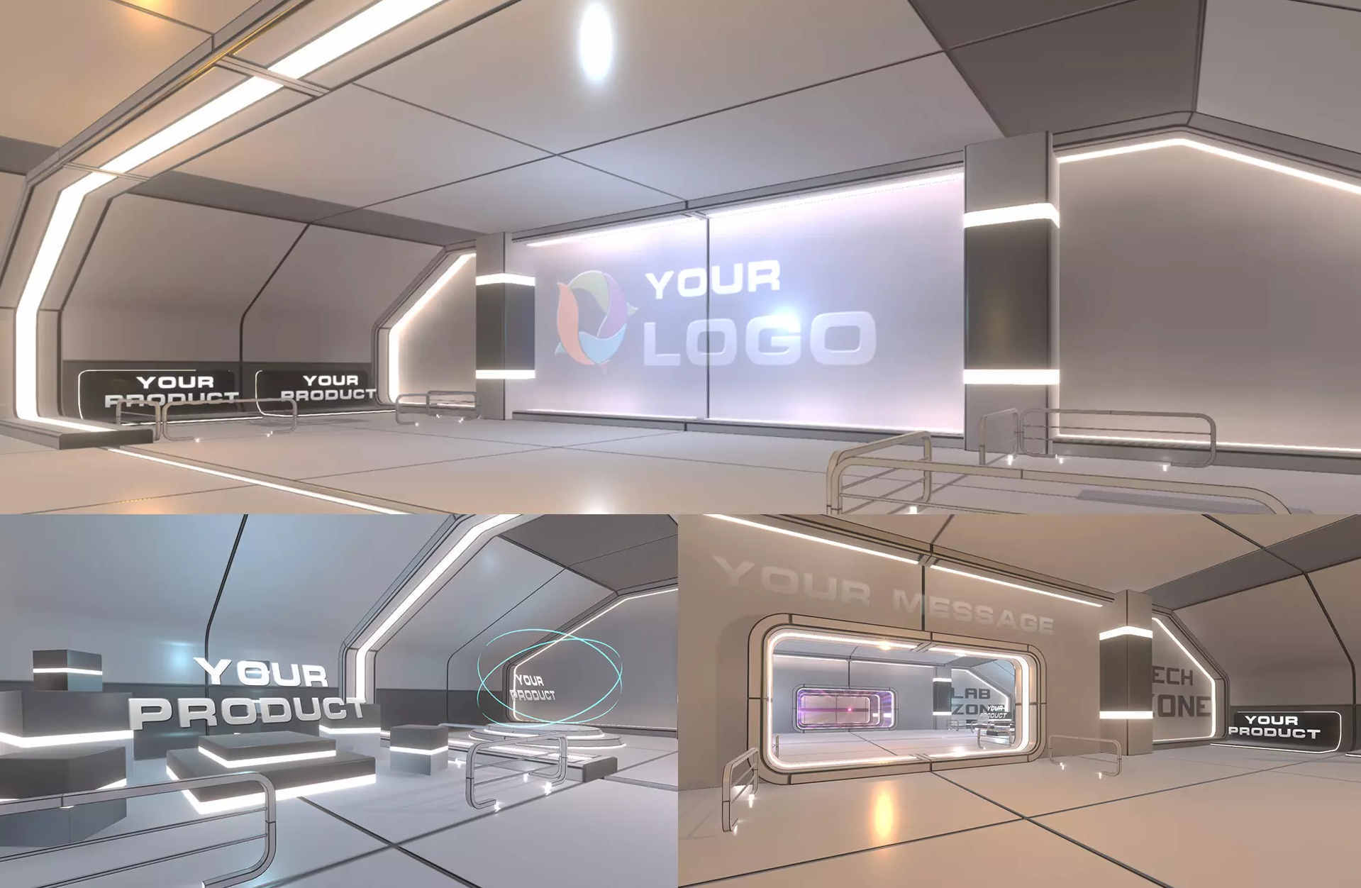 unity 3d showroom level kit vol 1 2020 科幻走廊展厅场景模型