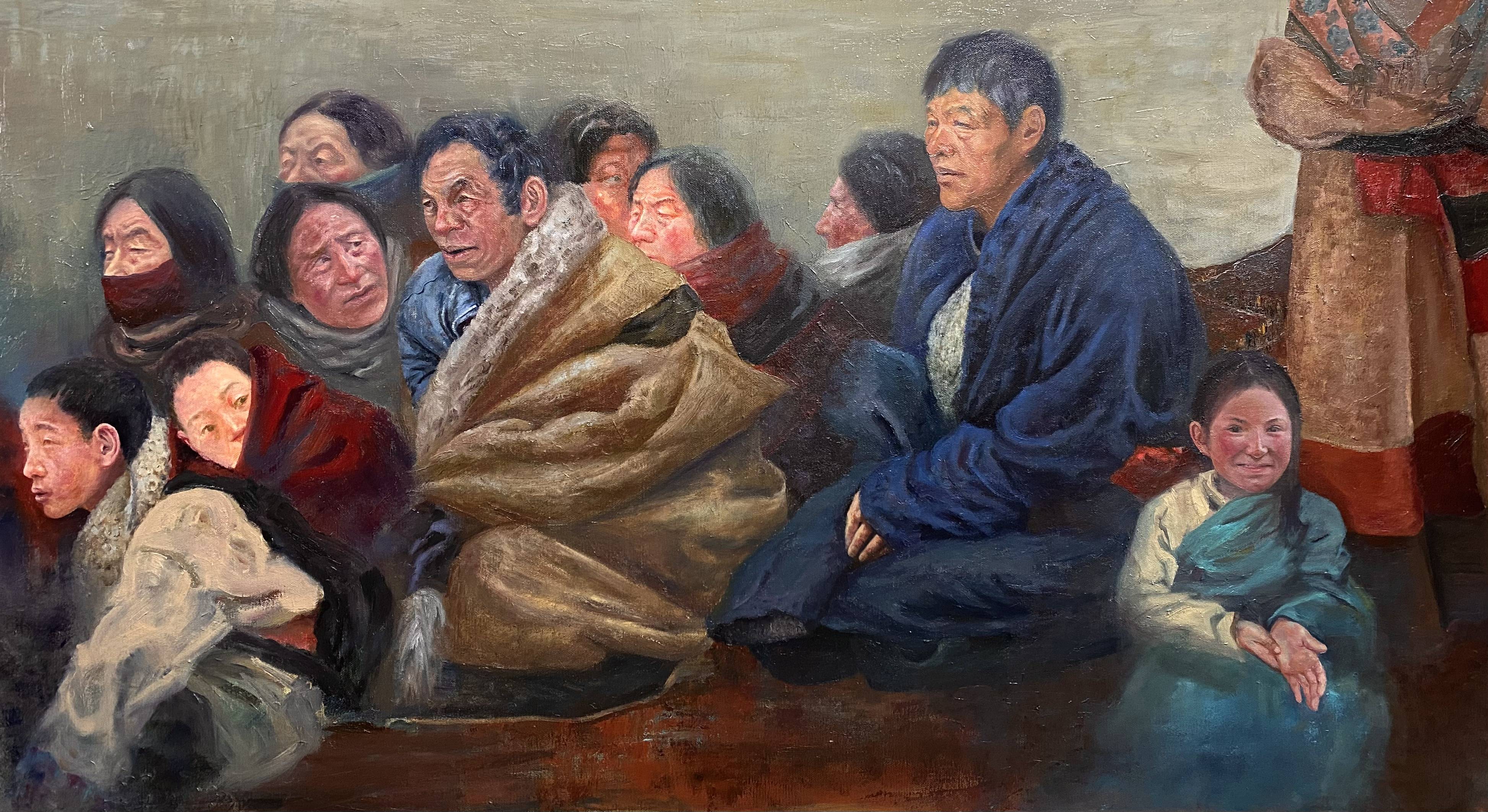 油画小幅精品在安徽省广德市"最美广德"参展;2021年,油画作品《守望》