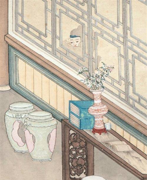 原创清朝一幅女鬼图放大10倍后你看她在做什么网友越看越诡异