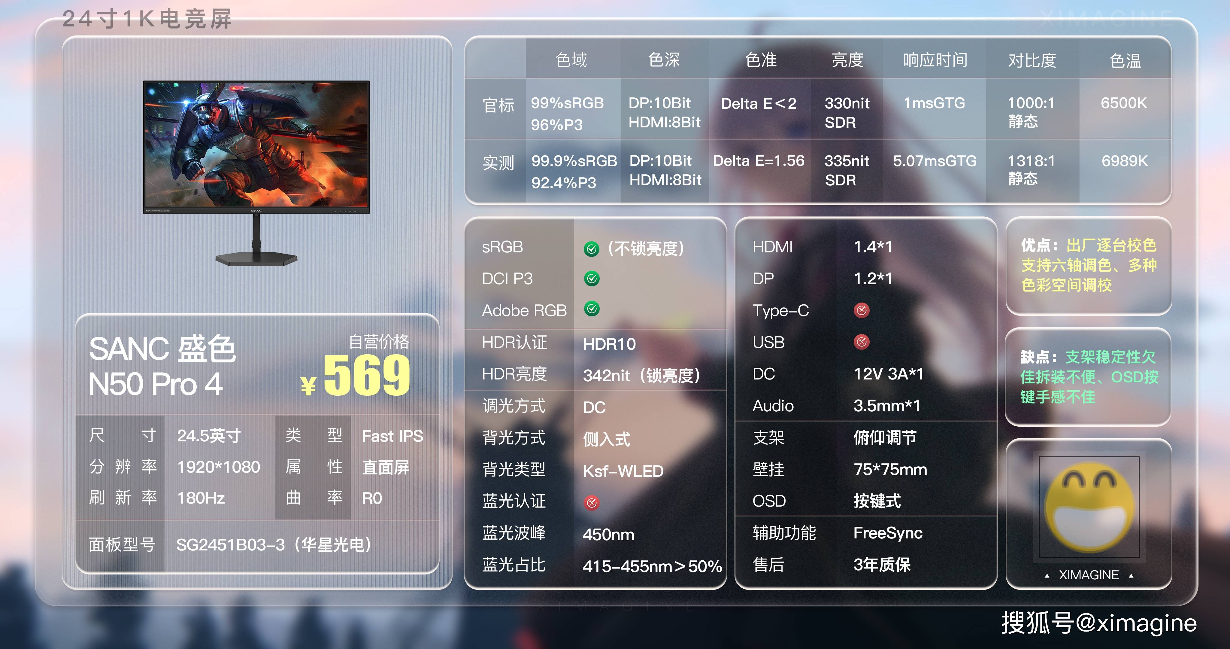 拾壹:sanc 盛色 n50 pro 4 「ximagine」拾贰:hkc 惠科 vg253kmhkc vg