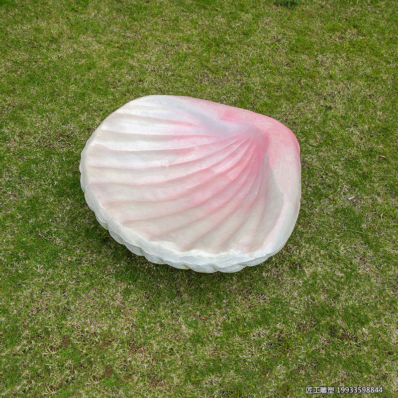 玻璃钢海洋生物贝壳雕塑 装饰小品美陈摆件