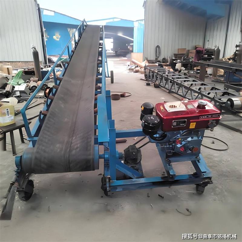 双翼伸缩式输送机 堆高码垛皮带机 800带宽袋装石灰运输机