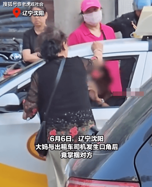 辽宁沈阳:一大妈掌掴出租车司机,众人看不惯仗义执言,最终被民警强行
