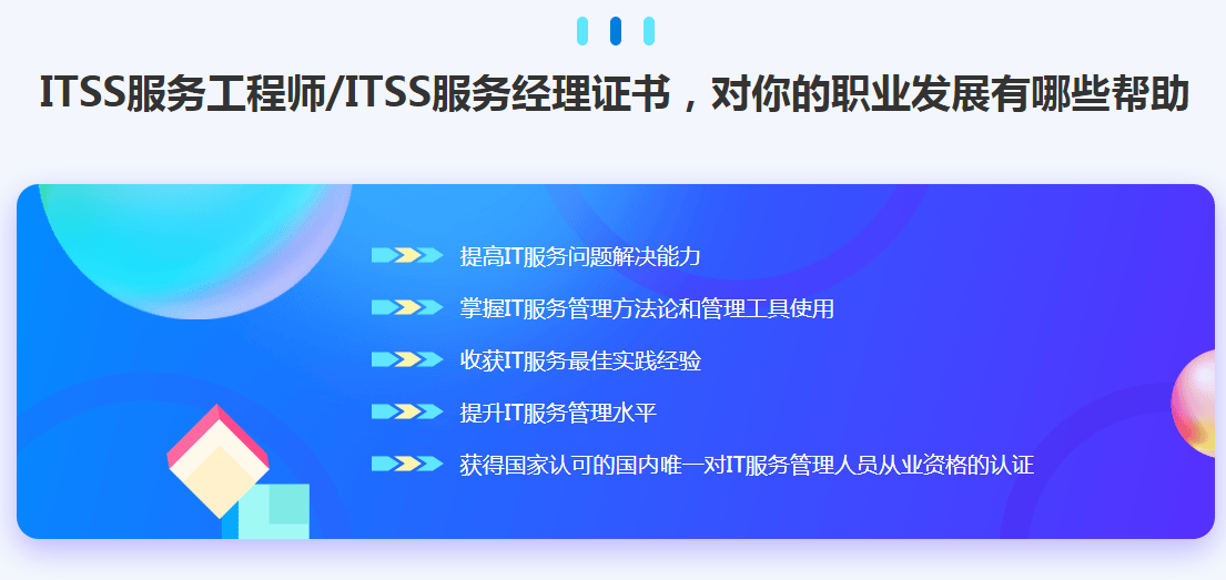 有关itss服务工程师,itss服务经理认证,你想知道的都在这里