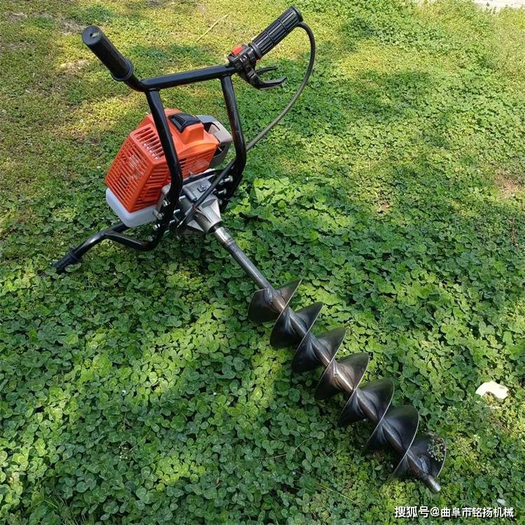 汽油二冲程地钻机 硬土质专用植树挖坑机 手推式独轮打眼机