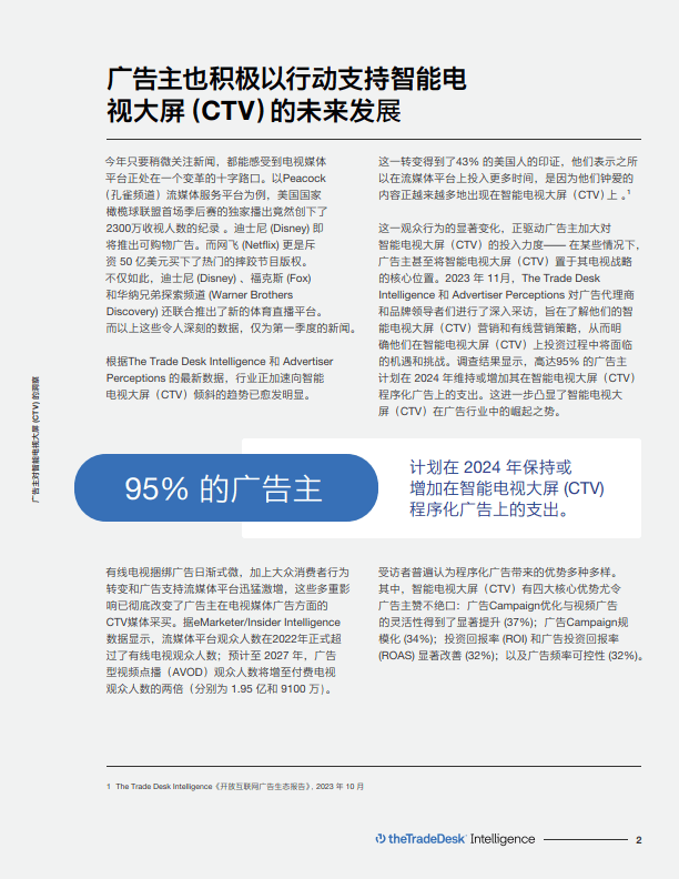 2024 the trade desk 美国ctv智能电视大屏报告