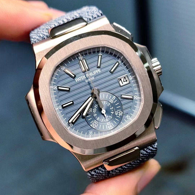 百达翡丽鹦鹉螺5980/60g-001蓝灰色牛仔布这是一件精美的作品