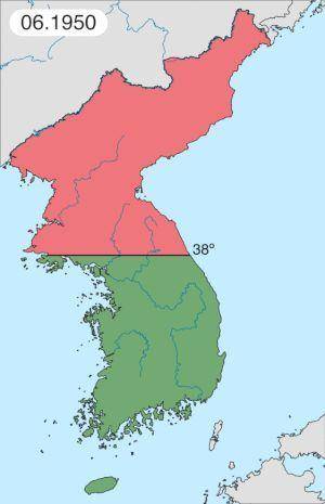 当时,朝鲜半岛由于二战末期苏联的出兵和美国的干预,最终,原本属于一