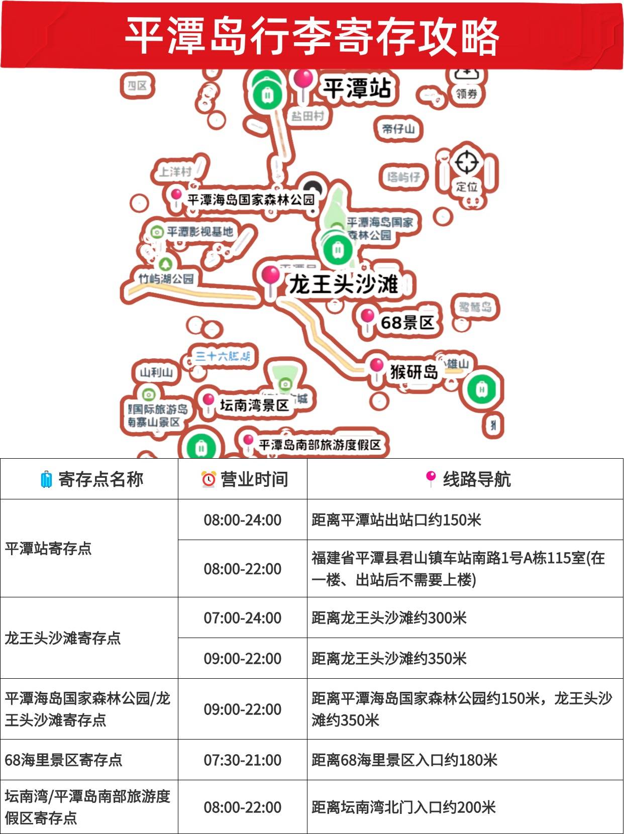 平潭一日游最佳路线图图片