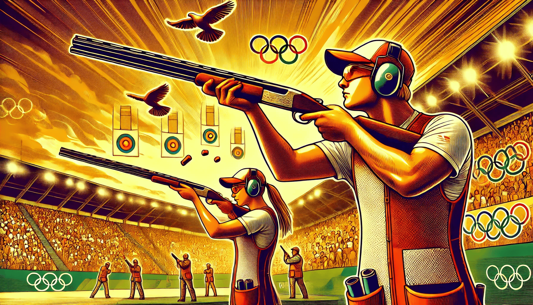 在东京奥运会上,双向飞碟混合团体项目