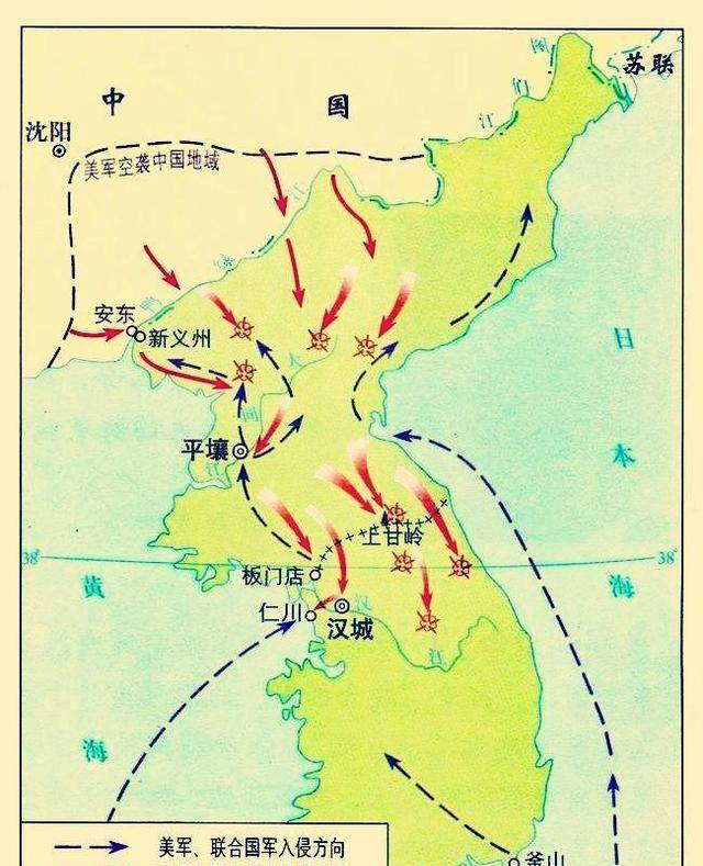 朝鲜战争三八线地图图片