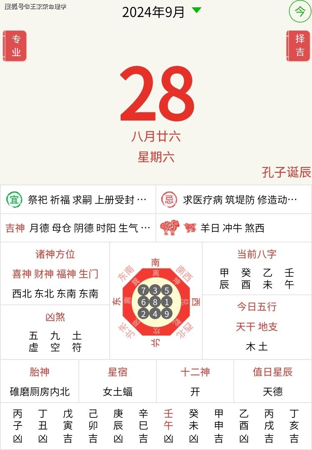 今日十二生肖运势播报2024年9月28日