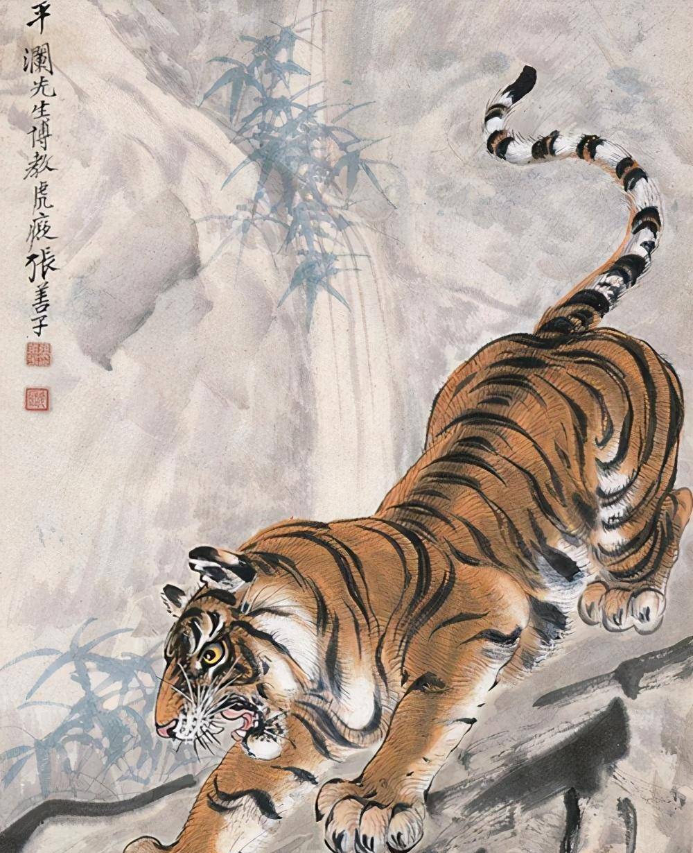 张大千醉酒画虎被日本人花高价买走,酒醒后羞愧万分,发誓永不画虎