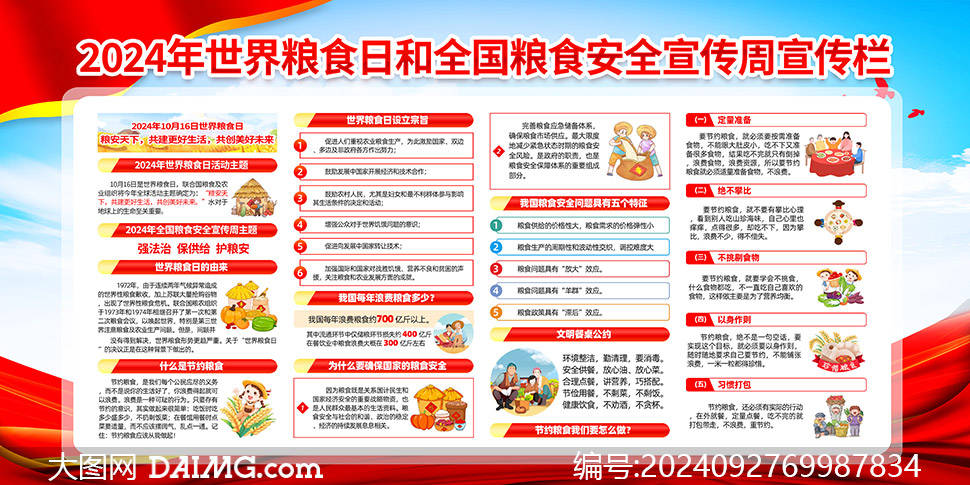 珍惜粮食 | 2024年世界粮食日展板