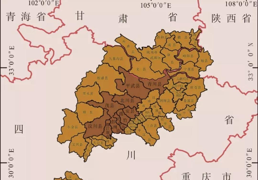 汶川地图周边地区图片