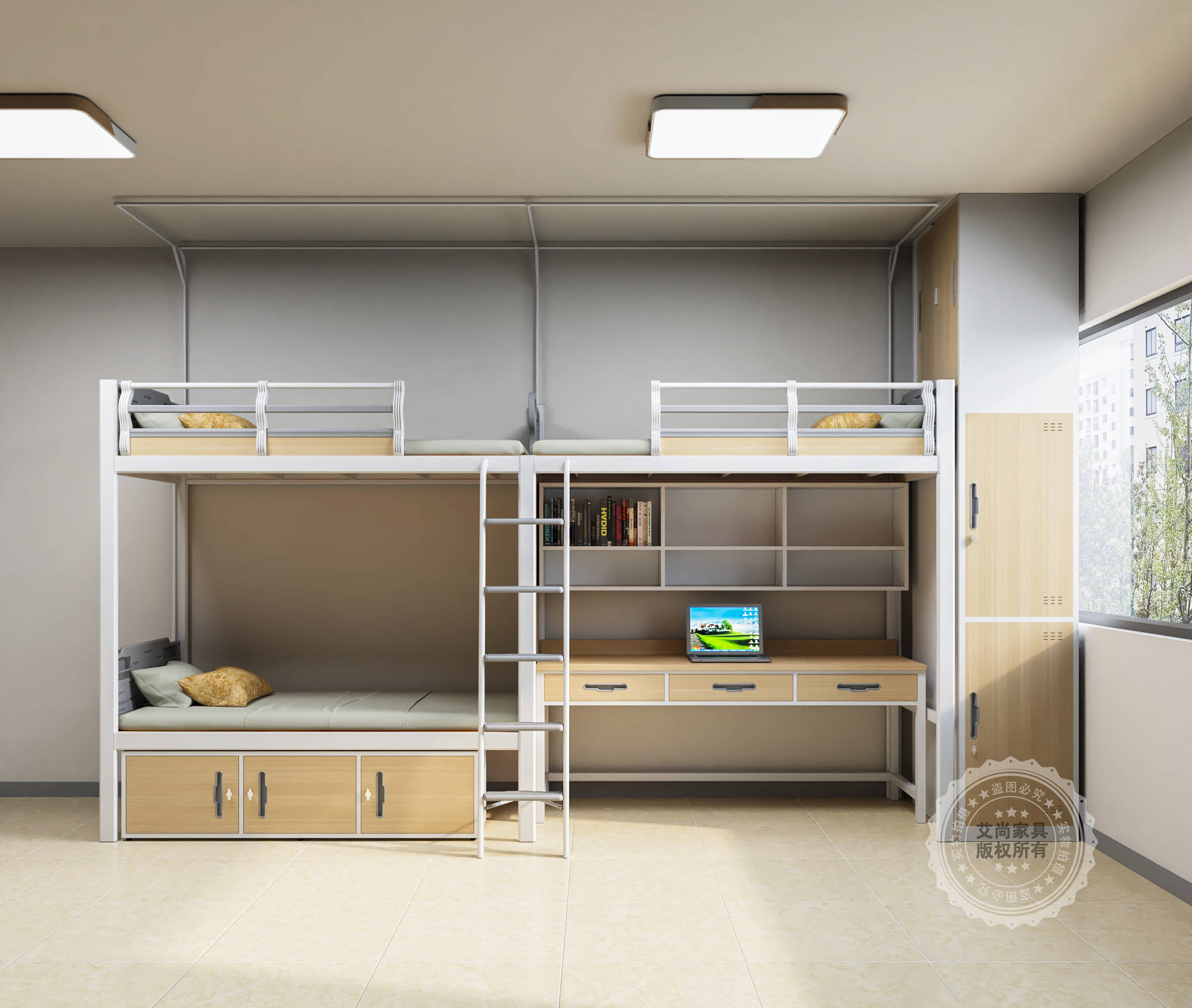 宿舍改造大揭秘!为什么聪明企业都爱上了这款上铺下桌组合床?