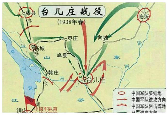 地图上其实还有一路,那就是经滕县,韩庄绕开台儿庄直扑徐州.