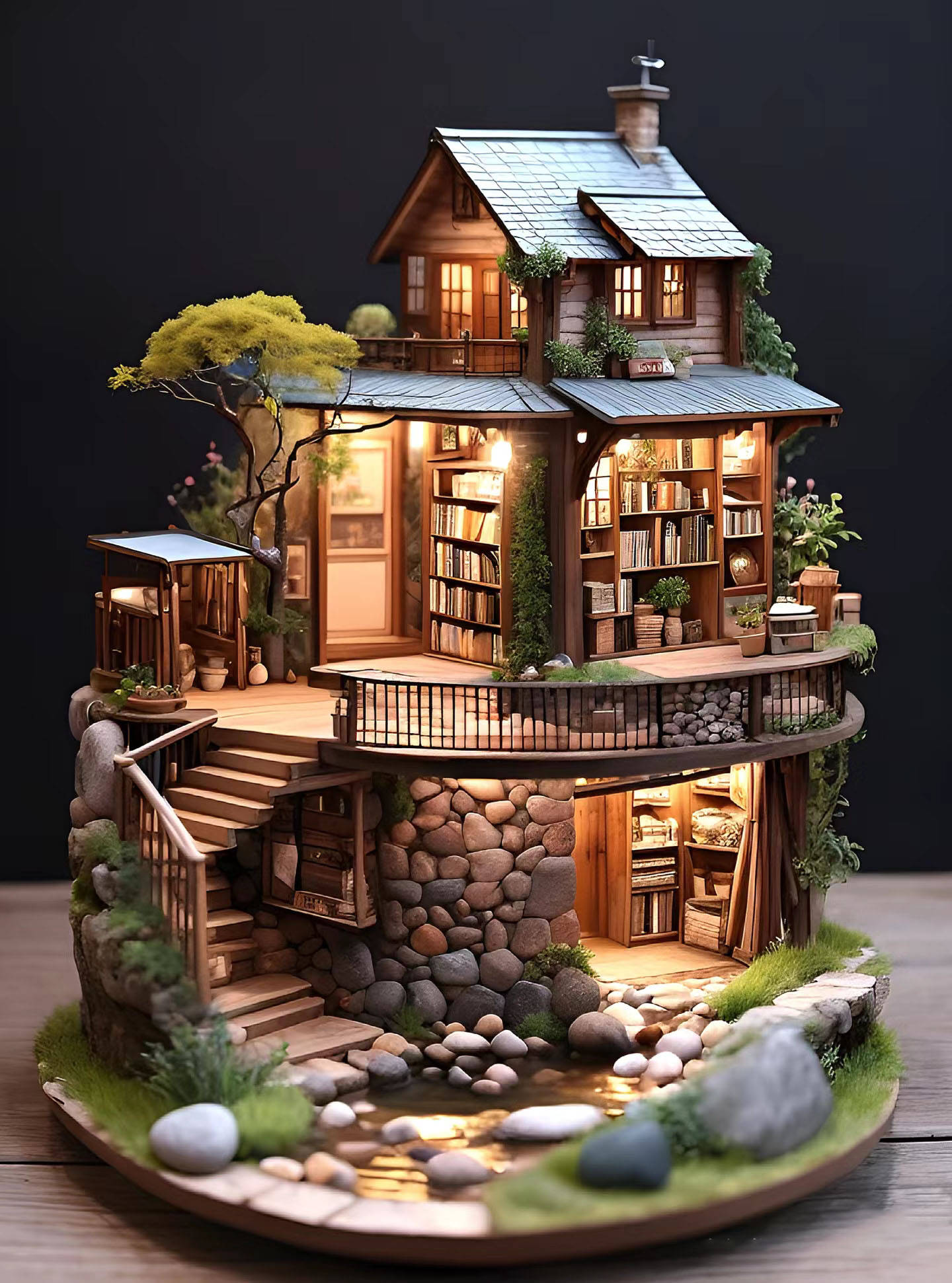 图文并茂,教你手工制作苔藓小屋微景观的构图技巧和制作注意事项:第2