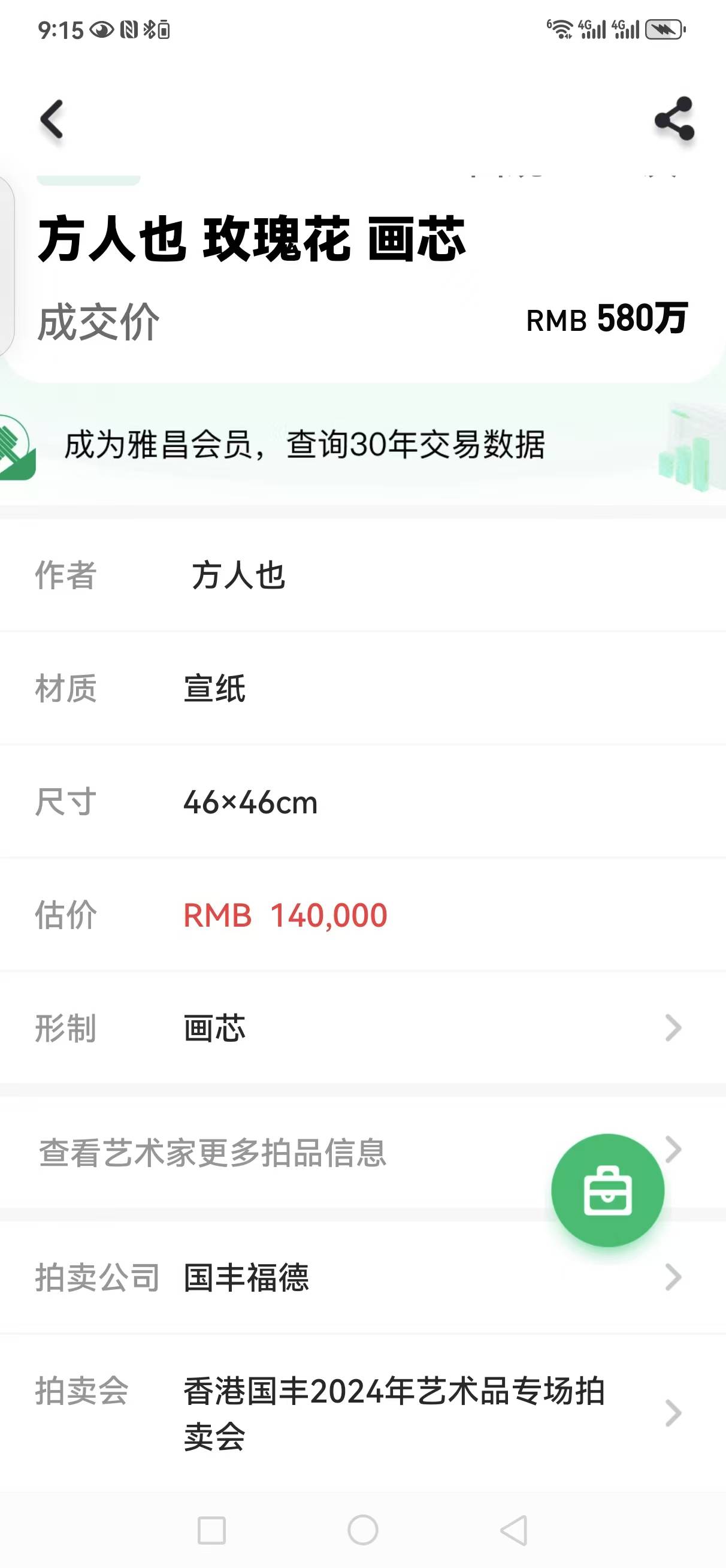 【拍卖快讯】方人也在香港国丰2024年艺术品专场拍卖会大获胜_成交