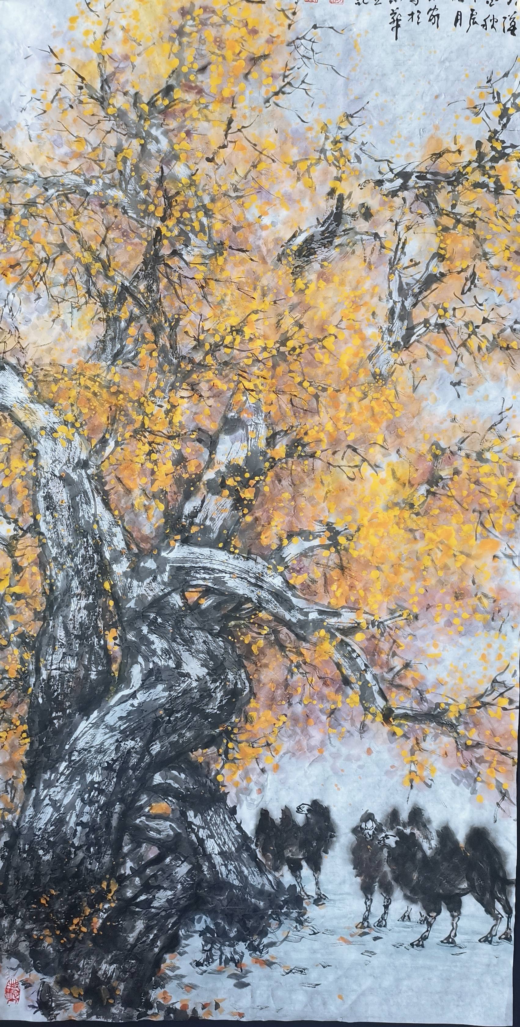 央清美术学府客座教授杨永家作品综合赏析_中国_胡杨_大漠