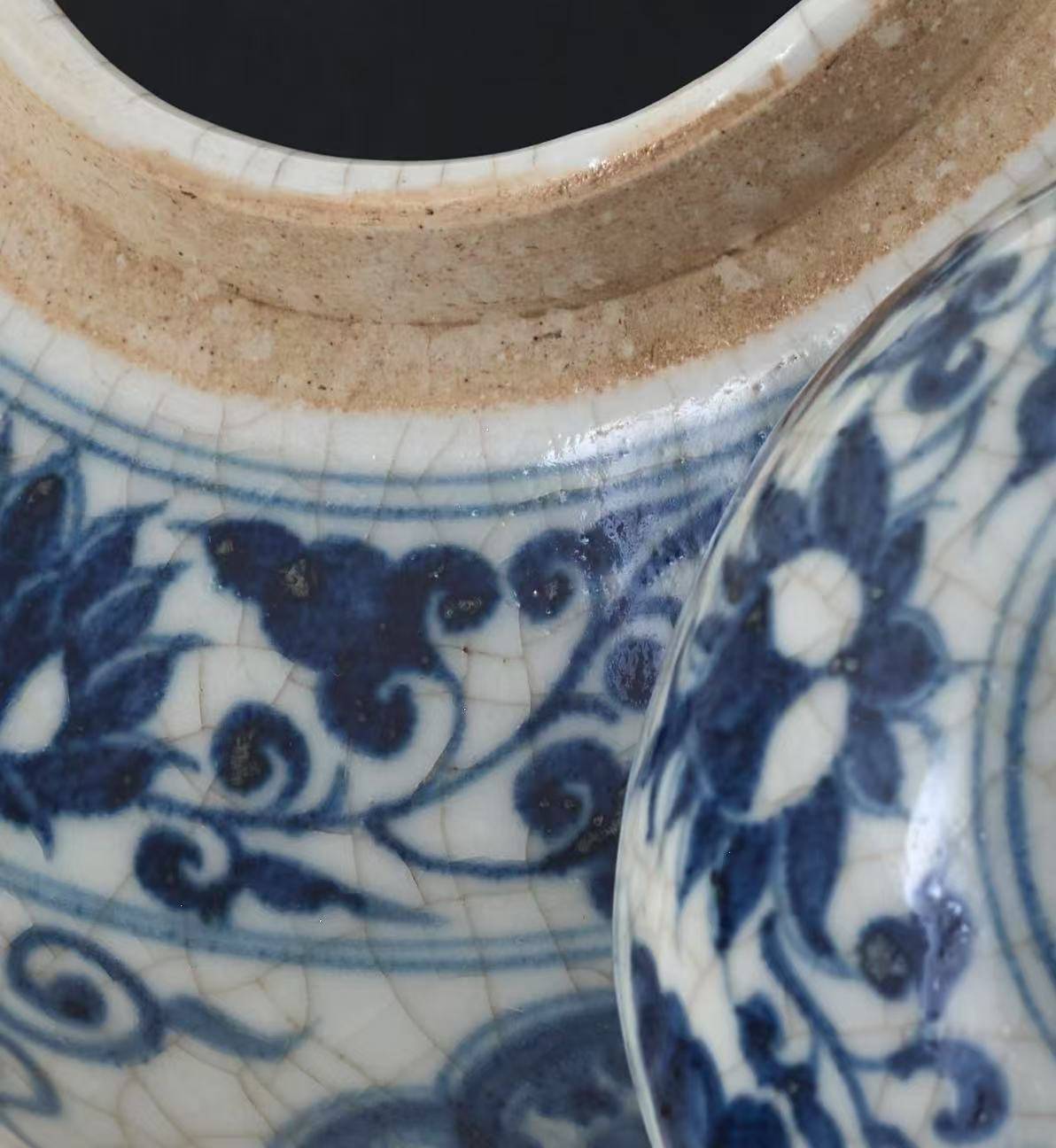 中国青花　元染　喜字唐草文 骨董品 古玩 大清 古美術 古美術 大清康熙年製 在銘 染付唐草紋 中國 骨董品