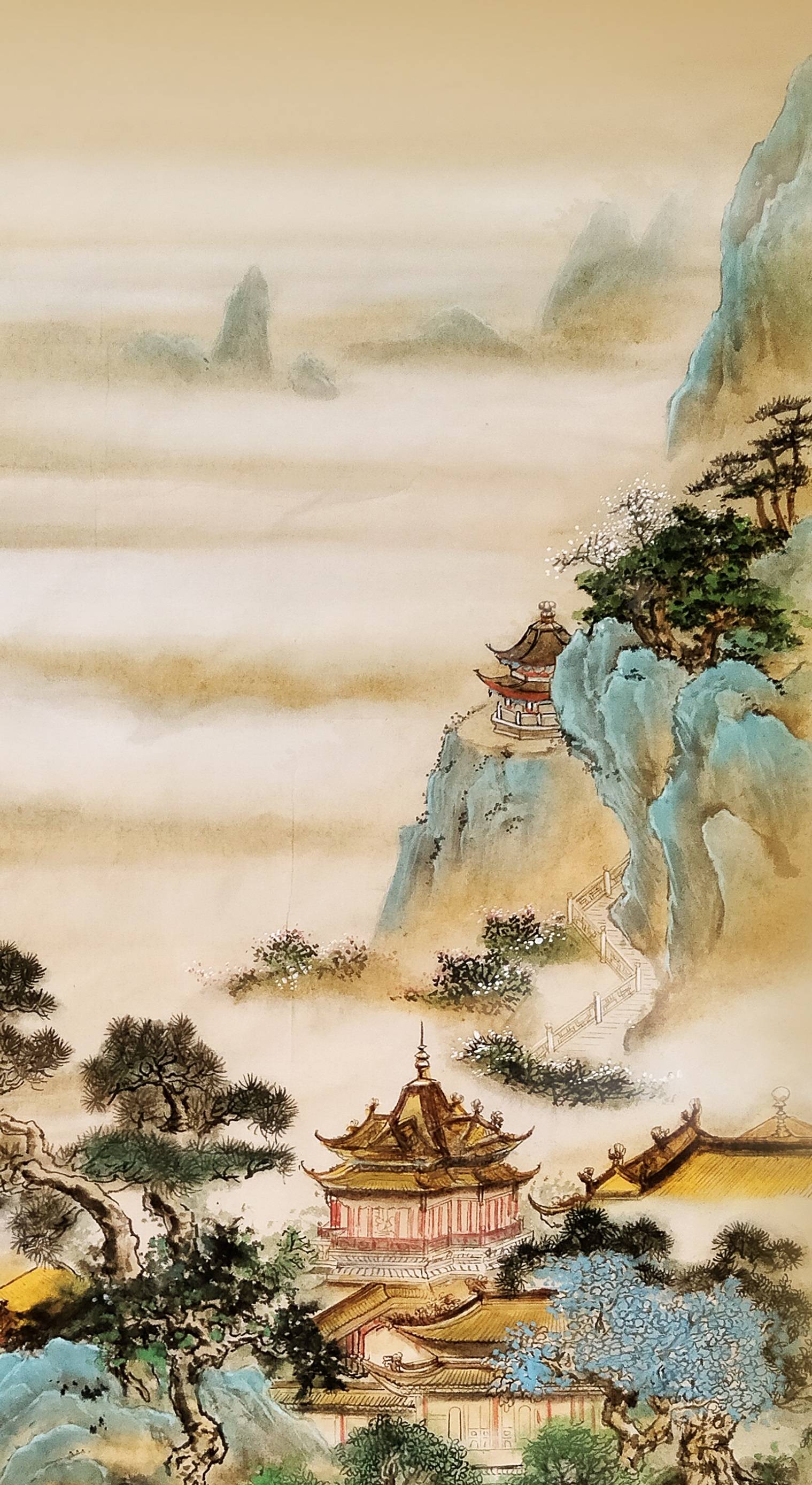 界画寒江工笔界画蓬莱仙境图