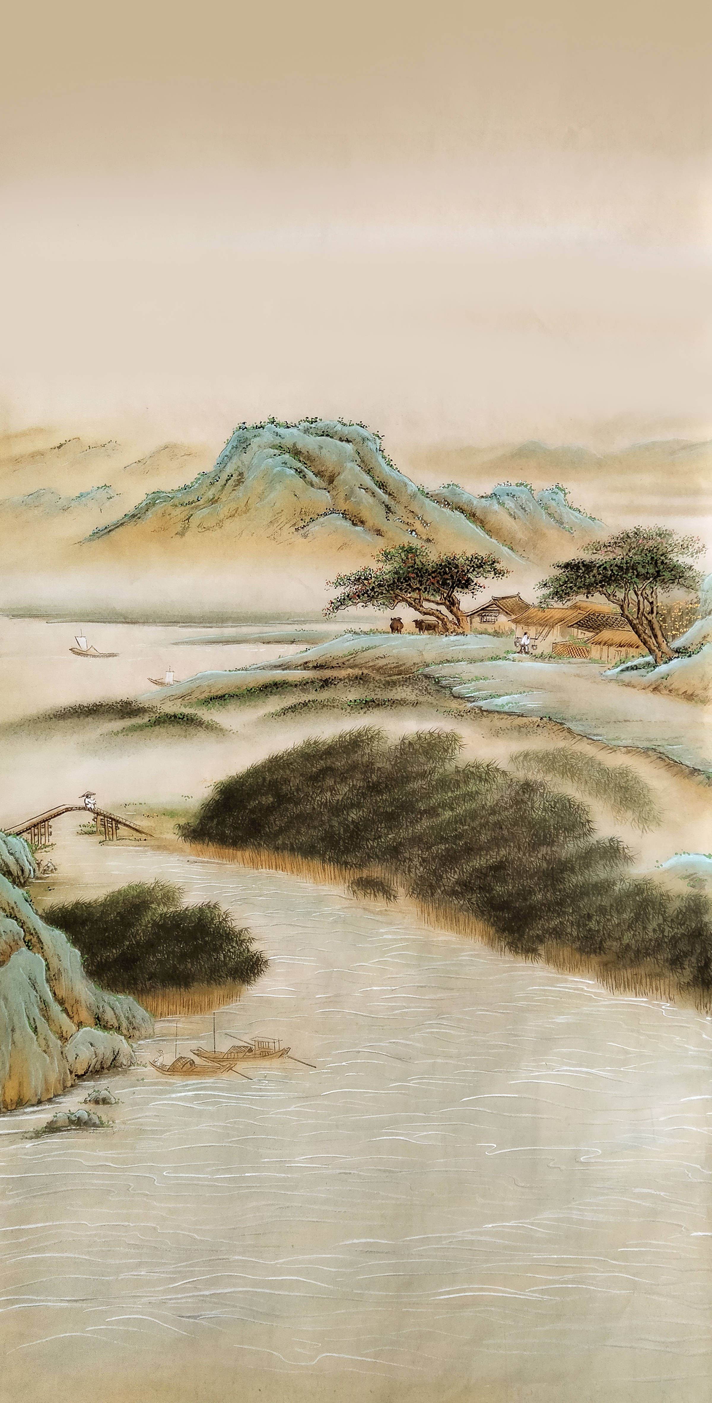 界画寒江---工笔界画《溪山清远图》