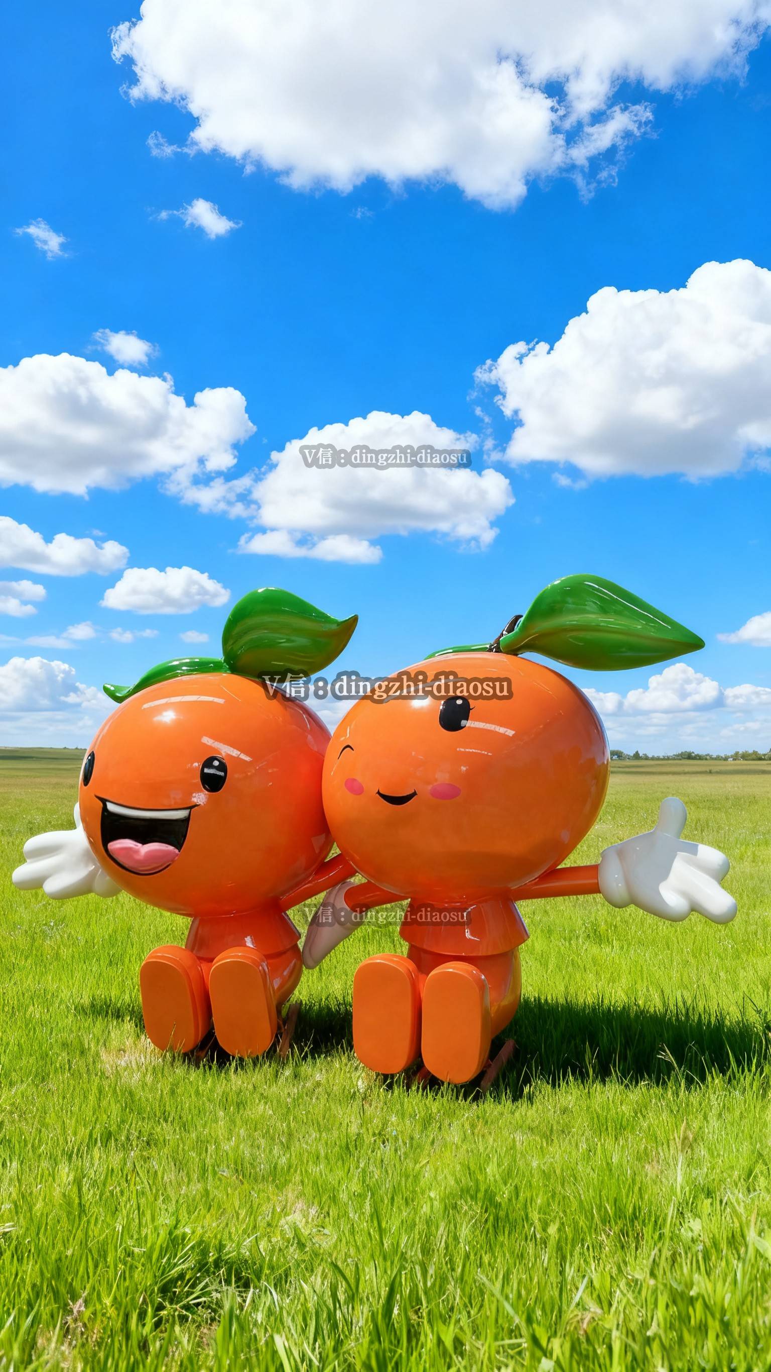 玻璃钢卡通橙子雕塑