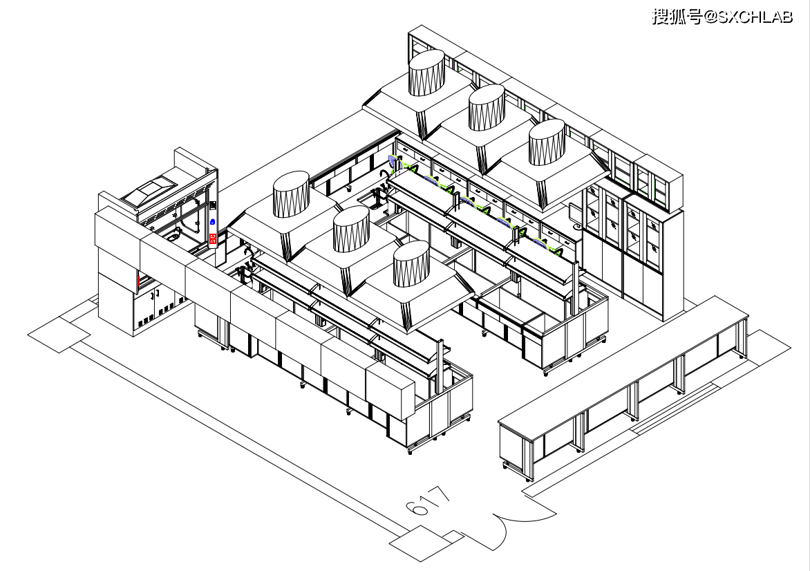 陕西食品学院617实验室三维图纸