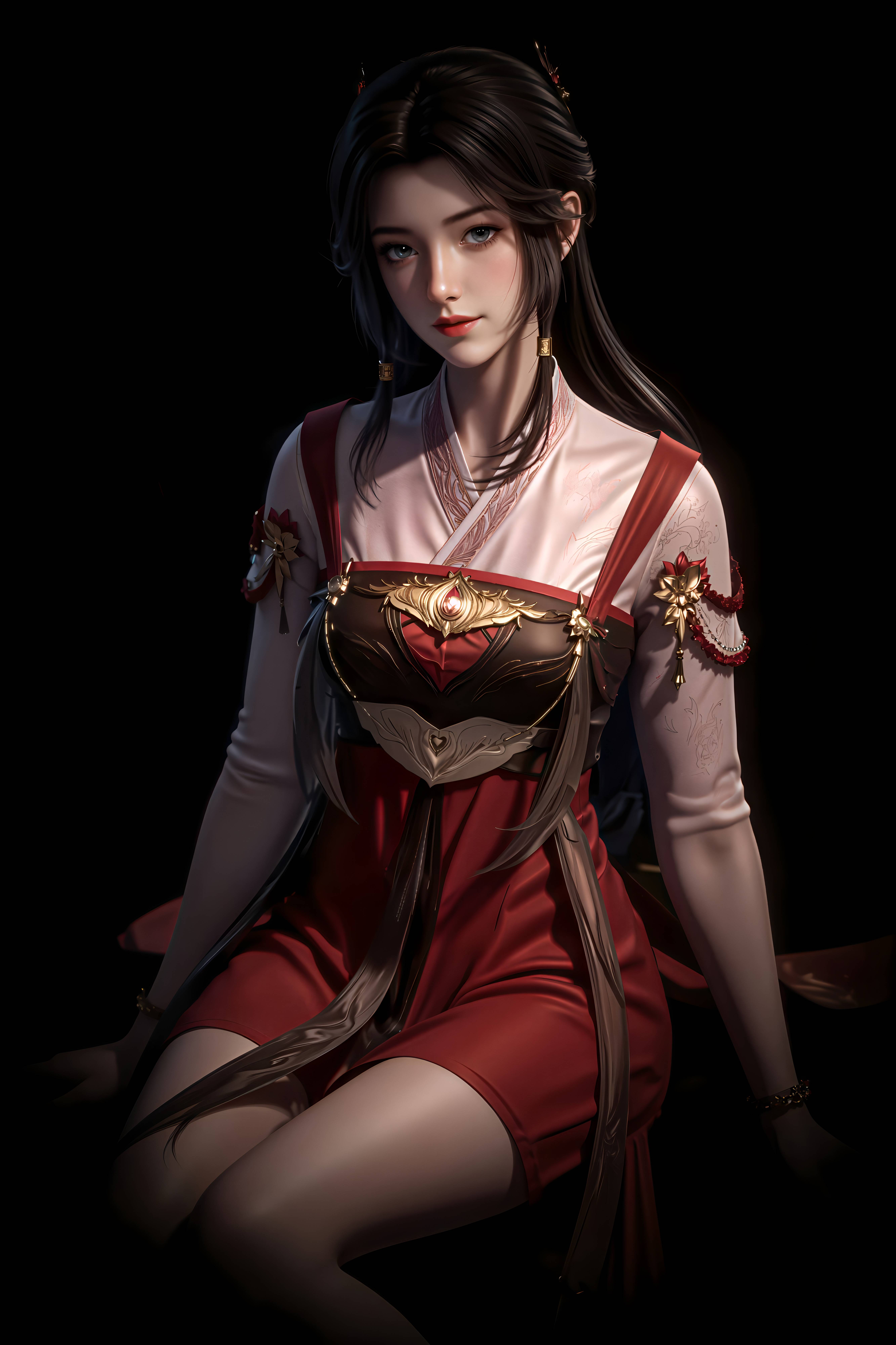 国漫牧神记-灵毓秀-AI图集绘画二次元高清壁纸：女扮男装初入大墟与主角秦牧相遇，后登基为延康女帝！