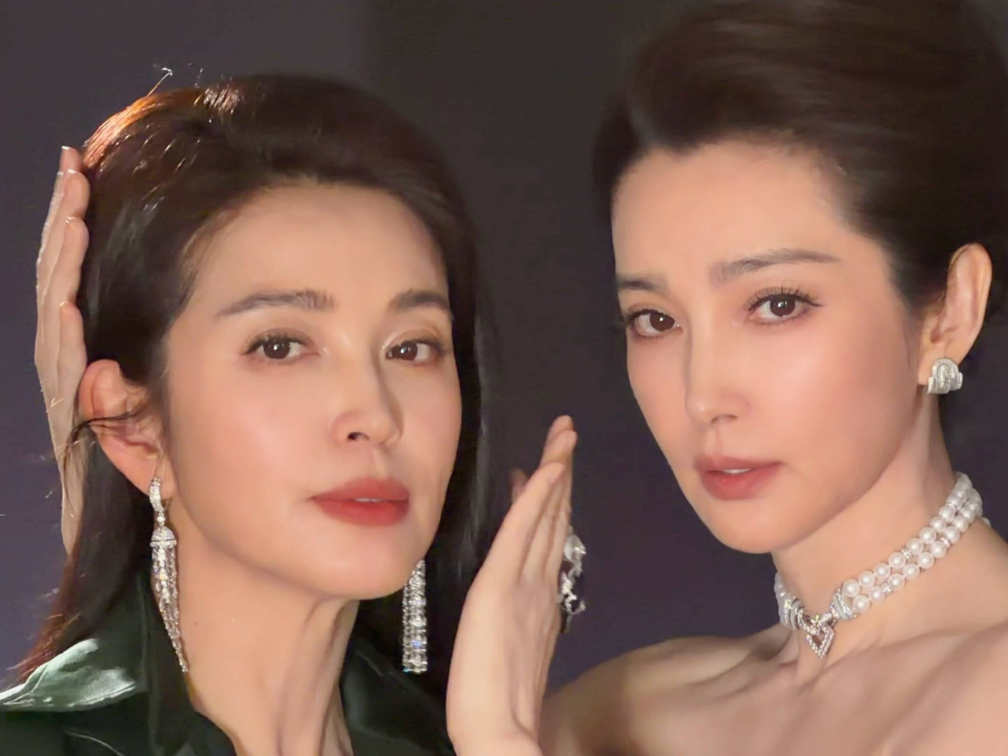 李冰冰与李雪同框合影！姐妹俩对视甜笑像极了双胞胎姐妹花