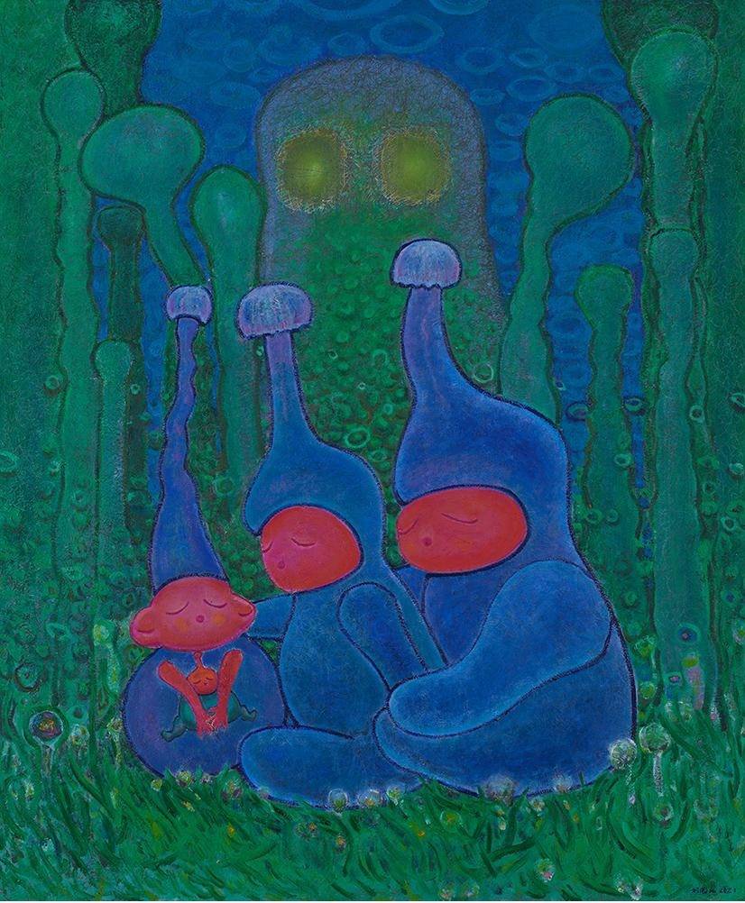 倾听的小树2021 布面油画120x100cm.jpg