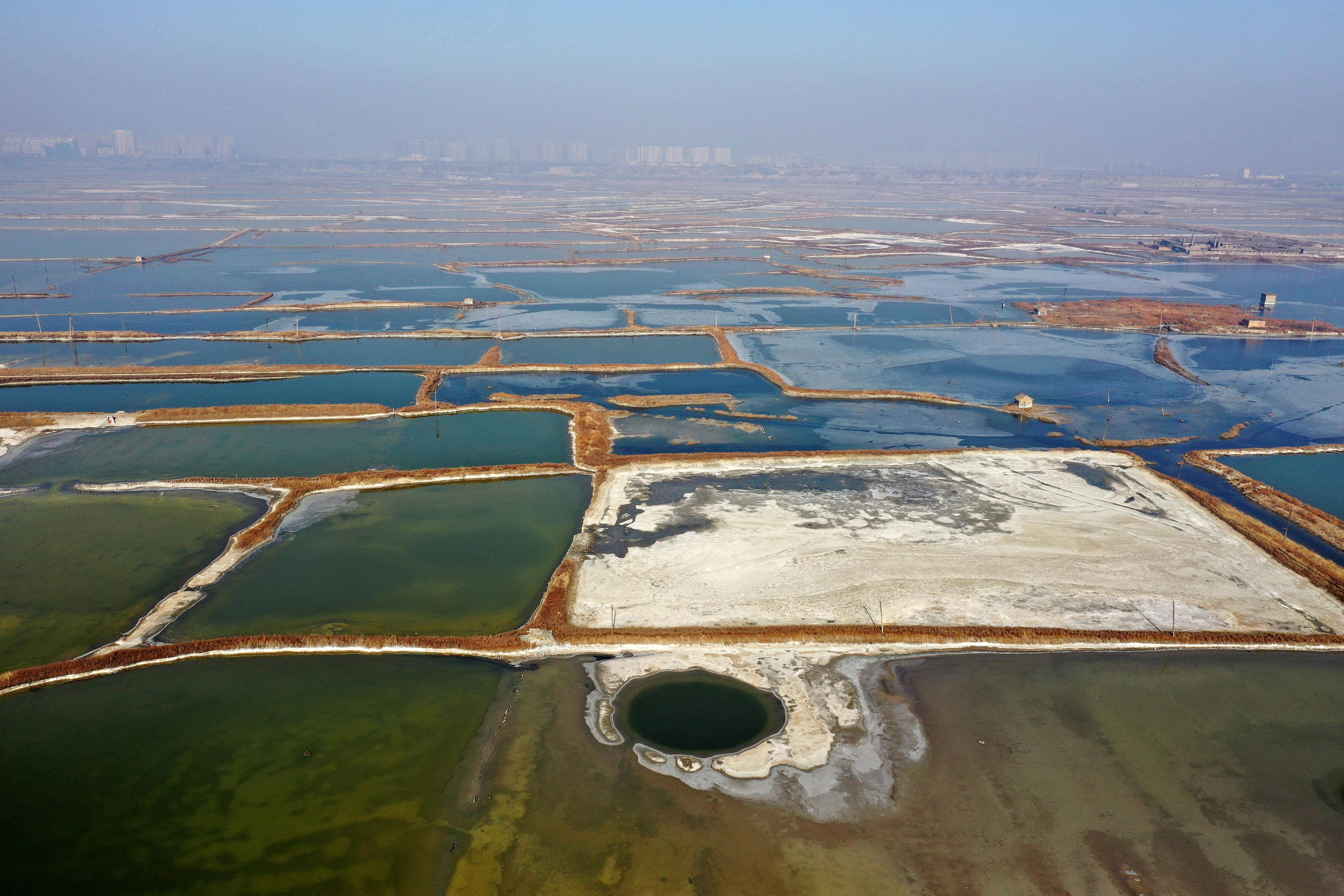 山西运城:冬日盐湖景如画