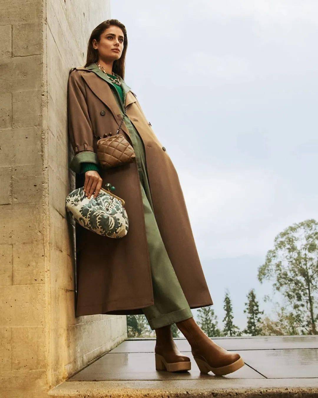 穿绿色 棕色,高级又显气质