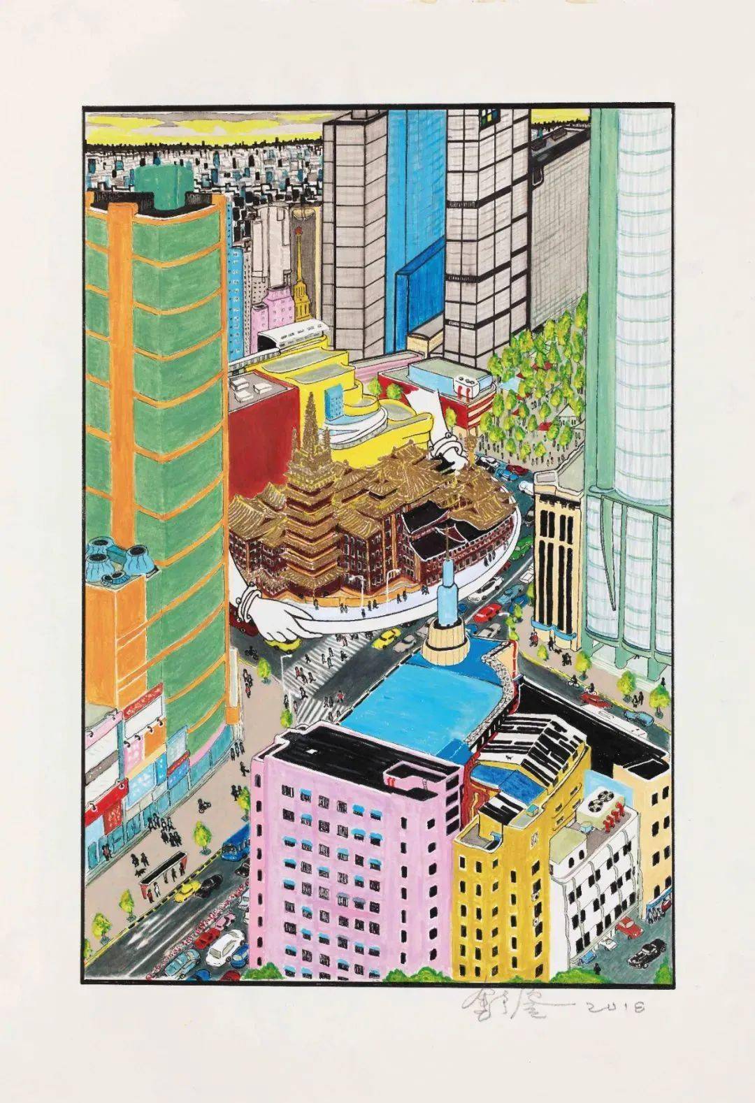 作家金宇澄在《繁花》之后画了十年画_绘画_cm_丙烯