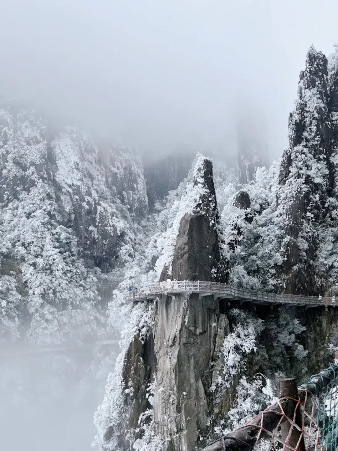 莽山五指峰雪景图片